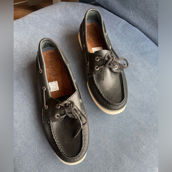 Sperry Top-sider- Black Leather Size 7.5 - Picture 5 of 5